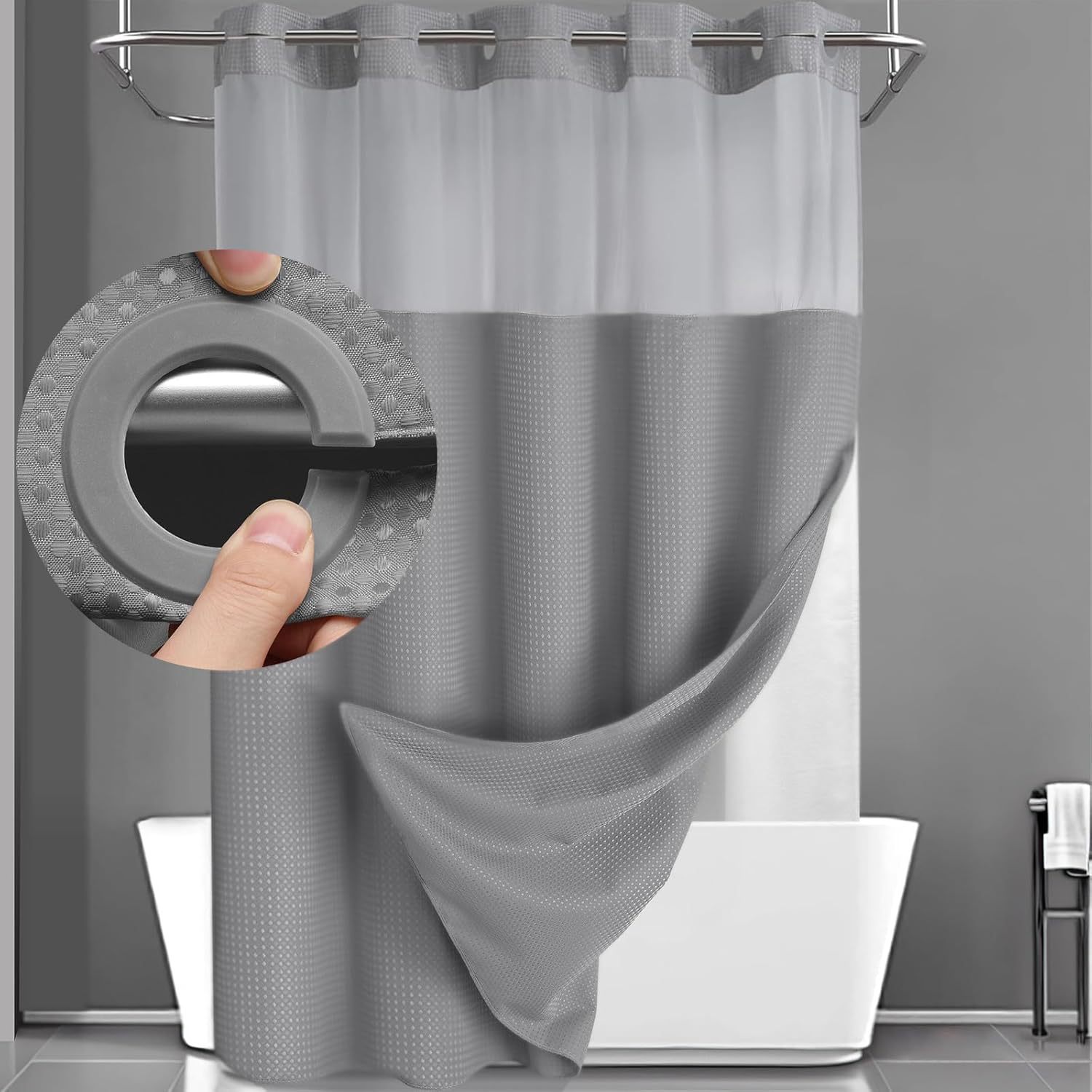 Keep Water Inside with this Innovative Shower Curtain – Say Goodbye to Leaks and Splashes!